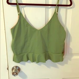 Kortni Jeane Green Scoop Back Swim Top